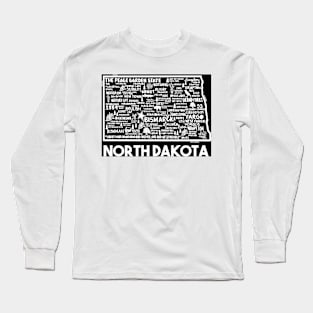 North Dakota Map Long Sleeve T-Shirt